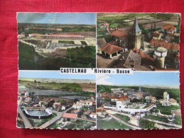 CASTELNAU RIVIERE BASSE Différentes Vues Le Préventorium L'église Les Arènes Panorama Carte Dentelée - Castelnau Riviere Basse