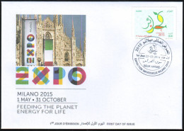 ARGELIA 2014 FDC World Expo Milan 2015 Milano Esposizione Di Milano 2015 Italia Cathedrals Churchs - 2015 – Milan (Italie)