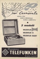 # TELEFUNKEN GIRADISCHI TURNTABLE ITALY 1950s Advert  Publicitè Reklame Drehscheibe Radio TV Carnival Carnevale - Autres & Non Classés