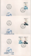 EUROPA KOMMUNIKATION TRANSPORTE 1988 LIECHTENSTEIN. 3 FDC. 3 ENVELOPPES. - Briefe U. Dokumente