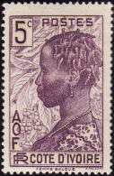 COTE D'IVOIRE   1939-42 -  Y&T  112  - Femme Baoule 5c  -  NEUF* - Neufs