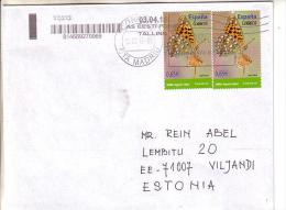 GOOD SPAIN Postal Cover To ESTONIA 2015 - Good Stamped: Butterflies - Covers & Documents