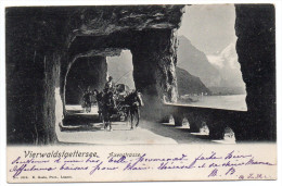 Suisse--INGENBOHL--Brunnen--1904--Vierwaldstaettersee--Axenstrasse (animée,attelage) N°1618 éd Goetz--cachet BRUNNEN - Ingenbohl