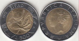 Italia 500 Lire 1998 Bimetallic 20 Years IFAD KM#193 - Used - 500 Lire