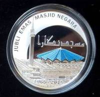 Malaysia 2015 National Mosque 10 Ringgit Silver 99.9 Proof Coin Coa & Box - Malaysie