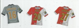 MAGNET , SPORT , FOOTBALL , Maillot équipe De MONACO  , Just Foot , 2009 , LOT DE 3 MAGNETS - Sports