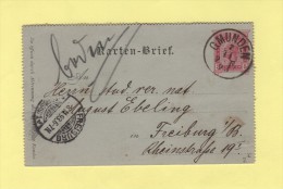 Autriche - Gmunden - 1893 - Destination Freiburg - Andere & Zonder Classificatie