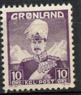 Greenland 1938 10o Christian X Issue #4  MH - Neufs