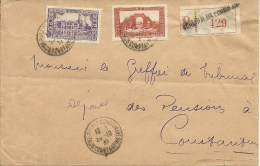 ALGERIE FRANCAISE ¤  Lettre Recommandée "Palais Consulaire" 1937 Oblit. Et Cachet Spécial - Lettres & Documents