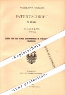Original Patent - August Lass In Wreschen / Wrzesnia​ , 1879 , Maschine Für Schornstein !!! - Posen
