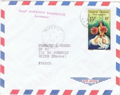 COL-L28 - POLYNESIE PA 7 Sur Lettre Par Poste Aérienne Pour Reims 1965 - Cartas & Documentos
