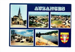 23 - Auzances - Multivues - Stade Terrain Football - Poste - Blason - 1985 - Auzances