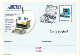 COMPUTERS, PC STATIONERY, ENTIER POSTAL, 1999, ROMANIA - Computers