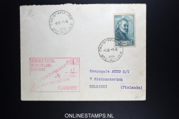 France: Premier Service Aérien Sans Surtaxe France-Pologne France-Finlande 1939 - Helsinki - Storia Postale