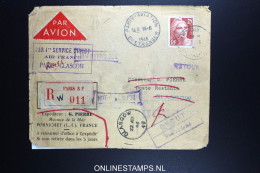 France: Premier Service Direct Air France Paris Glasgow 1946 R-lettre - 1927-1959 Storia Postale