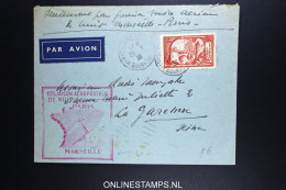 France: Premier Liasions De Nuit Paris - Marseille 25-7-1939 - 1927-1959 Storia Postale