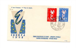 MK327 - BELGIO , FDC  DEL 1958. Europa Cept - 1951-1960