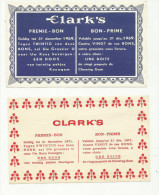 -2 X Premiebon  . - ***CLARK'S - 1969-/1971. *** - Chocolat