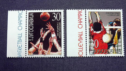 Jugoslawien 3044/5 **/mnh, Gewinn Der Basketball- Und Volleyball-EM Der Männer D. Jugoslawien - Sonstige & Ohne Zuordnung