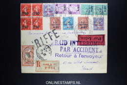 France: R-lettre 1929 Premier Liaison A SAIGON  RAID INTERROMPU PAR ACCIDENT Costes Et Codos Et Bellonte - 1927-1959 Storia Postale