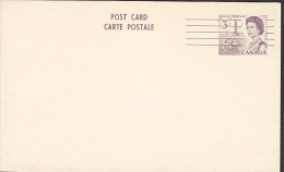 Canada Postal Stationery Ganzsache Entier 3 C. Queen Elizabeth II. Overprinted Precancelled? Brownish Card - 1953-.... Regno Di Elizabeth II