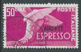 1952 TRIESTE A USATO ESPRESSO DEMOCRATICA 1 RIGHE 50 LIRE - L2 - Posta Espresso