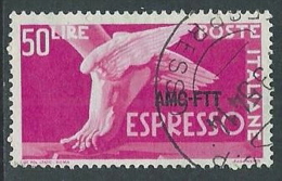 1952 TRIESTE A USATO ESPRESSO DEMOCRATICA 1 RIGHE 50 LIRE - L3 - Posta Espresso