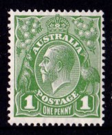 Australia 1926 King George V 1d Sage-green Small Multiple Wmk P13.5 MH  SG 95 - Ungebraucht