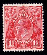 Australia 1927 King George V 11/2d Scarlet Small Multiple Wmk P13.5 MH  SG 96 - Nuevos