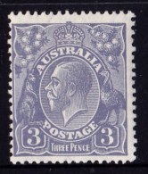 Australia 1928 King George V 3d Dull Ultramarine Small Multiple Wmk P13.5 MH  SG 100 - Ungebraucht