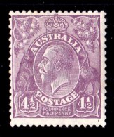 Australia 1928 King George V 41/2d Violet Small Multiple Wmk P13.5 MH  SG 103 - Nuevos