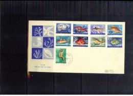 Yugoslawien / Yugoslavia / Yougoslavie 1956 Michel 795-803 Sea Animals FDC - Lettres & Documents