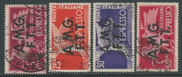 1947-48 TRIESTE A USATO ESPRESSI DEMOCRATICA 2 RIGHE 4 VALORI - L3 - Posta Espresso