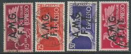 1947-48 TRIESTE A USATO ESPRESSI DEMOCRATICA 2 RIGHE 4 VALORI - L6 - Posta Espresso