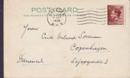 Great Britain CHELSEA 1936 Post Card Denmark Edward VII. Stamp (2 Scans) - Brieven En Documenten