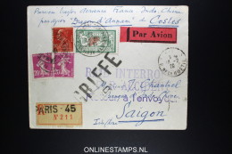 R-lettre 1929 Premier Liaison A SAIGON RAID INTERROMPU PAR ACCIDENT Costes+Codos+Bellonte  Dragon D' Annam - 1927-1959 Storia Postale