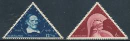 NETHERLANDS  1936 MINERVA UNIVERSITY ISSU SC# 204-205  TRIANGULAR STAMPS MNH - Nuovi