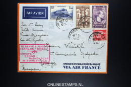 France Premier Liaison Postale Aerienne France Madagascar Via Stanleyville 1937 - 1927-1959 Storia Postale