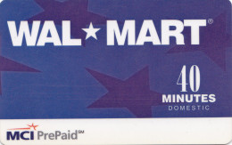 USA Magnetic Card -  MCI Prepaid  Wal Mart 40 Minutes - Cartes Magnétiques