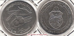 TUNISIA ½ Dinar 1997 KM#346 - Used - Tunesië