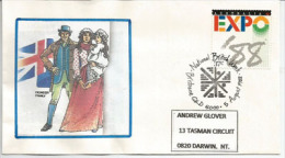 EXPO UNIVERSELLE BRISBANE 1988. Pavillon De L´ANGLETERRE. (British Week), Lettre Adressée à DARWIN - Lettres & Documents