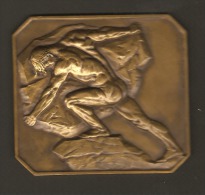 Plaque ART-DECO - L'effort -  Par Joseph WITTERWULGHE - Pour Joseph Sulon - Bronzes