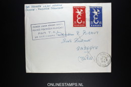 Polynesie 1er Liaison Aerienne Directe FrancePolynesie Par TAI 28-9-1958 - Briefe U. Dokumente