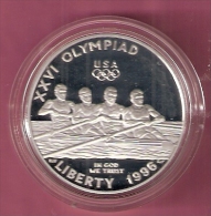 AMERIKA DOLLAR 1996P ZILVER PROOF ATLANTA OLYMPICS 1996 ROWING - Herdenking
