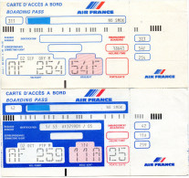AIR FRANCE CARTES D'ACCES à BORD   BOARDING PASS  (lot De 4) - Cartes D'embarquement