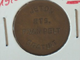 JETON JETON ETS P.VAN PELT GRATUIT KOSTELOOS ETS P VAN PALT LEGPENNING - Professionnels / De Société