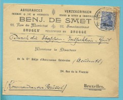 Lettre TPBZ31 Germania Cachet "Postuberwachungstelle 33 " - Entete "BRUGGE / BRUGES" (VK) - OC26/37 Territoire Des Etapes