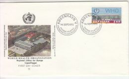 27403- WHO, WORLD HEALTH ORGANIZATION, COVER FDC, 1972, DENMARK - OMS