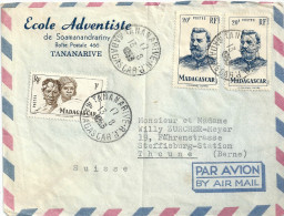 Airmail Brief   Tananarive Madagascar - Thun                1953 - Brieven En Documenten