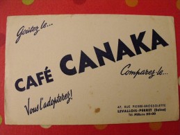 Buvard Café Canaka. Levallois-perret.  Vers 1950. - Kaffee & Tee